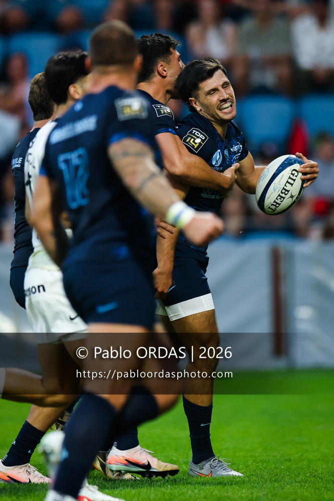 Yohan Orabé, lors du match amical entre l'Aviron bayonnais et le Stade toulousain, le 28 août 2026 au stade Jean Dauger de Bayonne, France (Photo Pablo ORDAS)