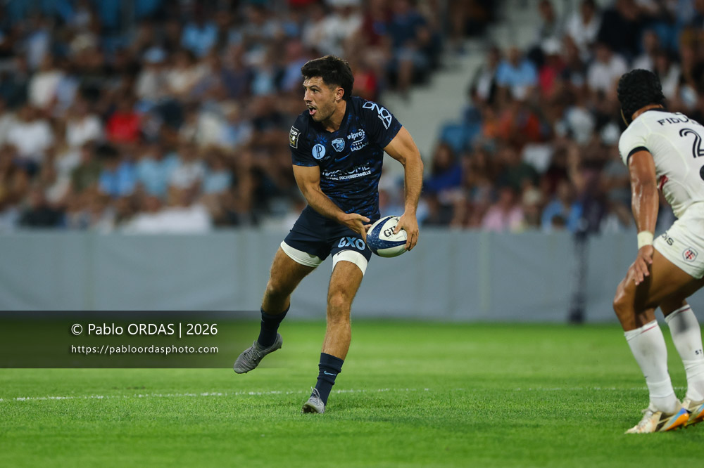 Yohan Orabé, lors du match amical entre l'Aviron bayonnais et le Stade toulousain, le 28 août 2026 au stade Jean Dauger de Bayonne, France (Photo Pablo ORDAS)