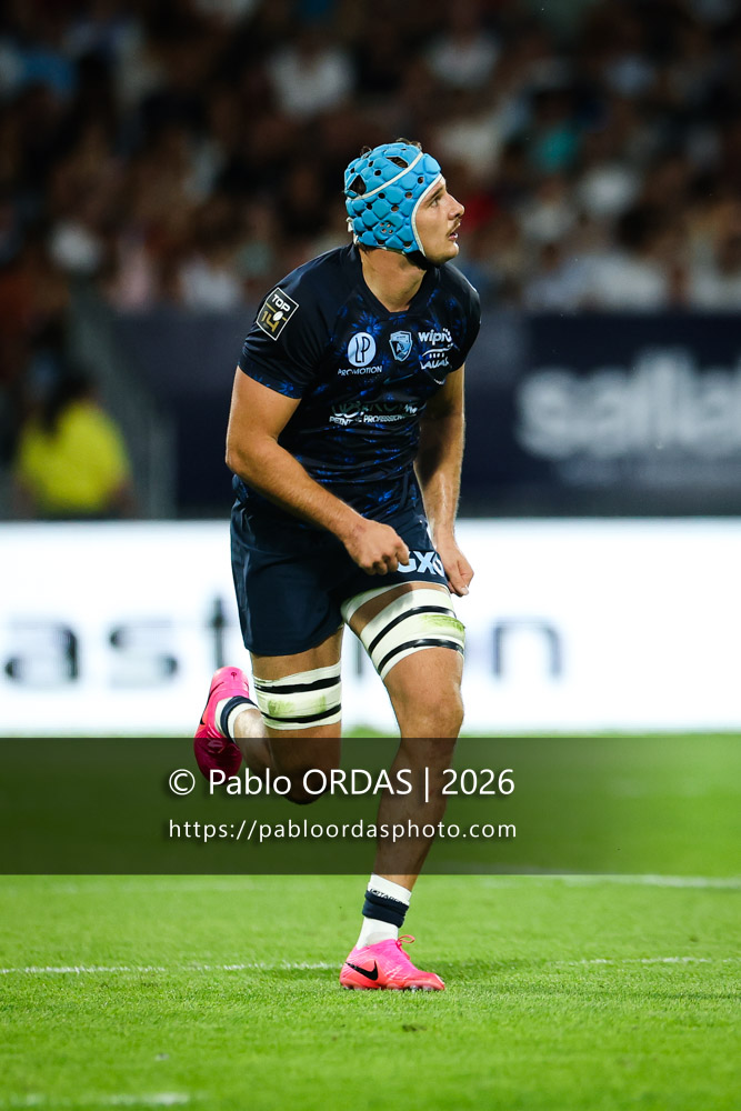 Esteban Capilla, lors du match amical entre l'Aviron bayonnais et le Stade toulousain, le 28 août 2026 au stade Jean Dauger de Bayonne, France (Photo Pablo ORDAS)