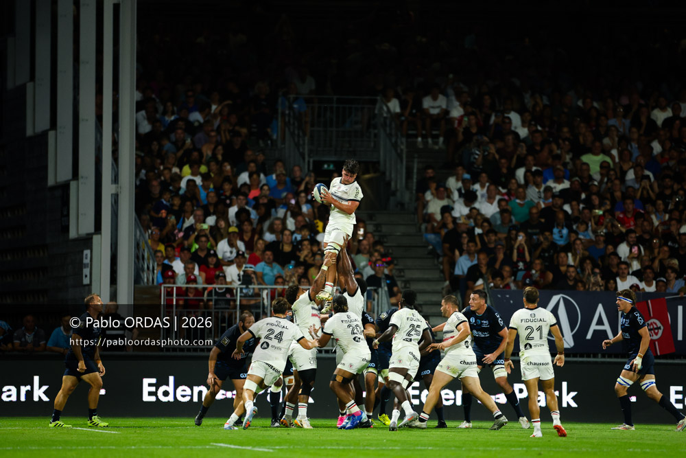 Guillaume Raynaud, lors du match amical entre l'Aviron bayonnais et le Stade toulousain, le 28 août 2026 au stade Jean Dauger de Bayonne, France (Photo Pablo ORDAS)