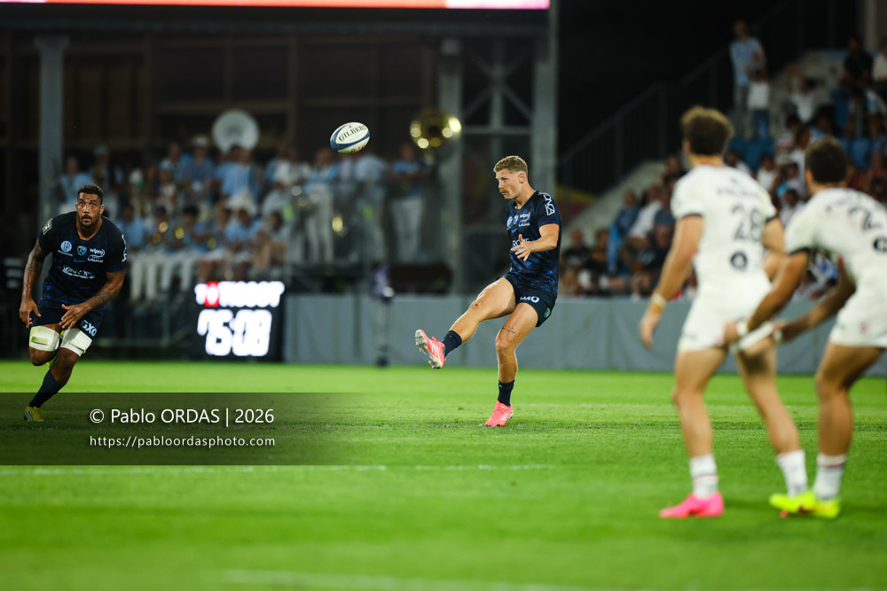 Rob du Preez, lors du match amical entre l'Aviron bayonnais et le Stade toulousain, le 28 août 2026 au stade Jean Dauger de Bayonne, France (Photo Pablo ORDAS)