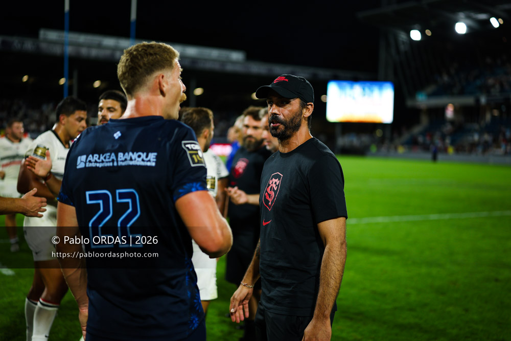 Clément Poitrenaud, lors du match amical entre l'Aviron bayonnais et le Stade toulousain, le 28 août 2026 au stade Jean Dauger de Bayonne, France (Photo Pablo ORDAS)