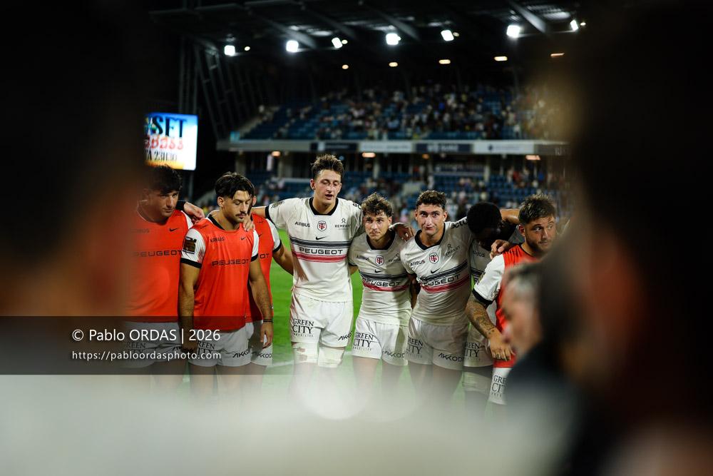 Alban Portat, lors du match amical entre l'Aviron bayonnais et le Stade toulousain, le 28 août 2026 au stade Jean Dauger de Bayonne, France (Photo Pablo ORDAS)