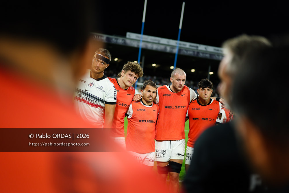 Antoine Dupont, lors du match amical entre l'Aviron bayonnais et le Stade toulousain, le 28 août 2026 au stade Jean Dauger de Bayonne, France (Photo Pablo ORDAS)