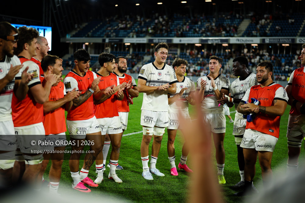 Alban Portat, lors du match amical entre l'Aviron bayonnais et le Stade toulousain, le 28 août 2026 au stade Jean Dauger de Bayonne, France (Photo Pablo ORDAS)