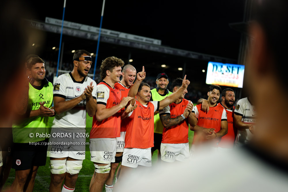 Antoine Dupont, lors du match amical entre l'Aviron bayonnais et le Stade toulousain, le 28 août 2026 au stade Jean Dauger de Bayonne, France (Photo Pablo ORDAS)