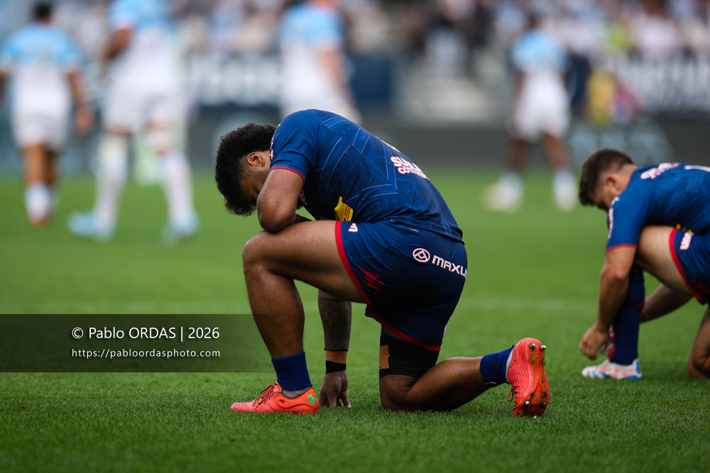 Tani Vili, lors du match de Top 14 entre l'Aviron bayonnais et le Stade français Paris, le 3 octobre 2026 au stade Jean Dauger de Bayonne, France (Photo Pablo ORDAS)