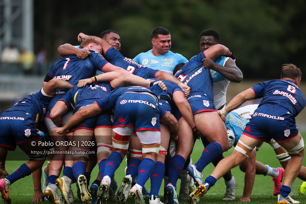 Guillaume Cramont, lors du match de Top 14 entre l'Aviron bayonnais et le Stade français Paris, le 3 octobre 2026 au stade Jean Dauger de Bayonne, France (Photo Pablo ORDAS)
