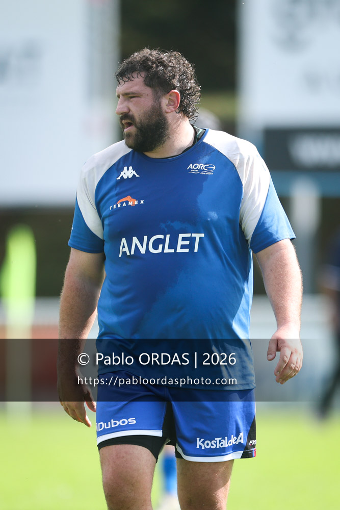 Hendré Eloff, lors du match de Fédérale 1 entre l'Anglet olympique et le Stade bagnérais, le 4 octobre 2026 au stade Saint-Jean d'Anglet, France (Photo Pablo ORDAS)