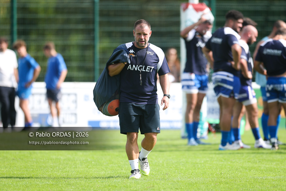 Thomas Oyarzun, lors du match de Fédérale 1 entre l'Anglet olympique et le Stade bagnérais, le 4 octobre 2026 au stade Saint-Jean d'Anglet, France (Photo Pablo ORDAS)