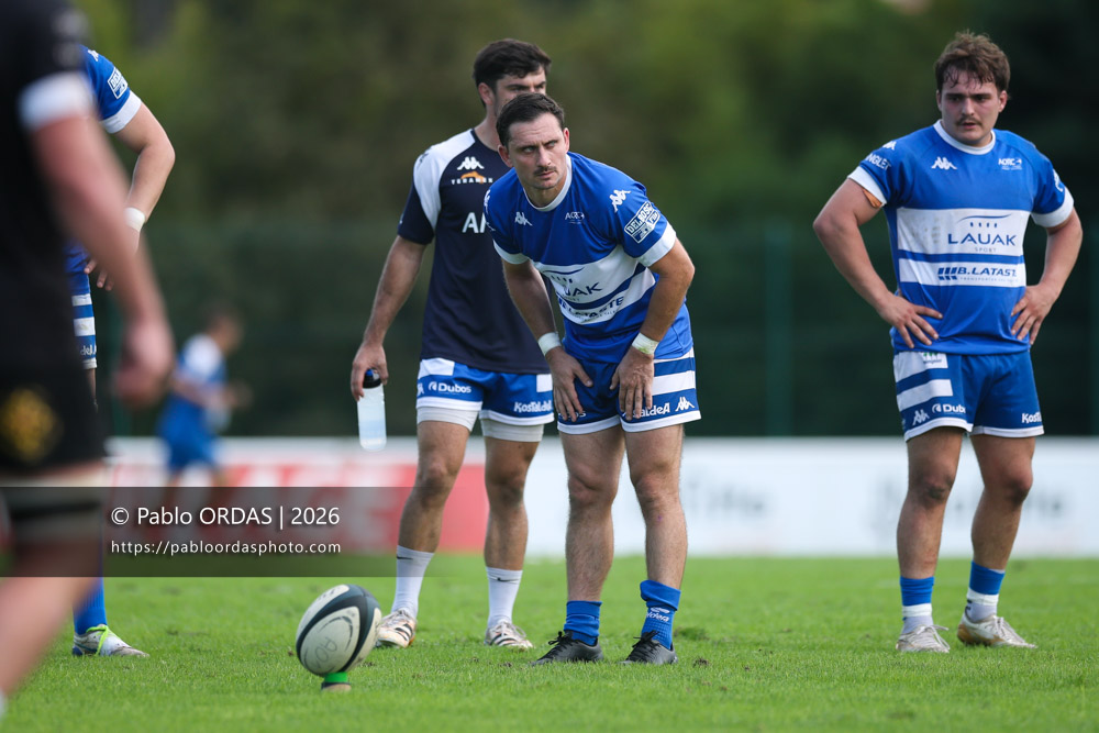 Thomas Curutchet, lors du match de Fédérale 1 entre l'Anglet olympique et le Stade bagnérais, le 4 octobre 2026 au stade Saint-Jean d'Anglet, France (Photo Pablo ORDAS)