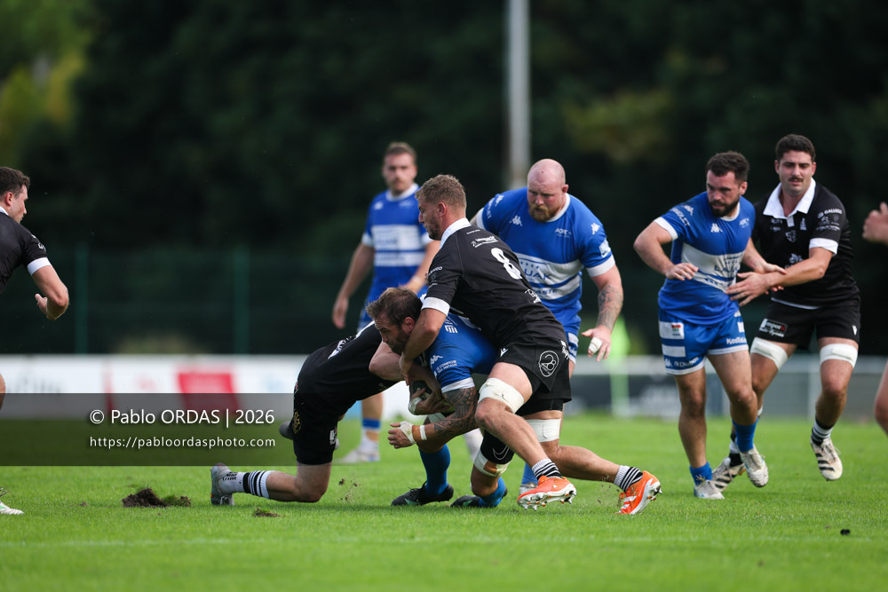Sébastien Laulhé, lors du match de Fédérale 1 entre l'Anglet olympique et le Stade bagnérais, le 4 octobre 2026 au stade Saint-Jean d'Anglet, France (Photo Pablo ORDAS)