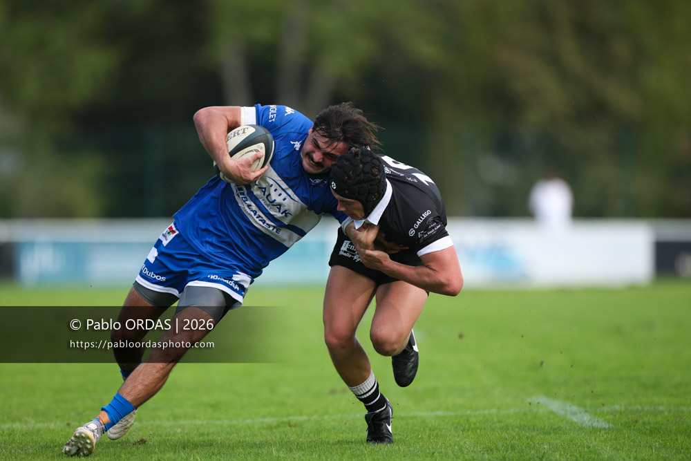 Iban Tsouladzé, lors du match de Fédérale 1 entre l'Anglet olympique et le Stade bagnérais, le 4 octobre 2026 au stade Saint-Jean d'Anglet, France (Photo Pablo ORDAS)