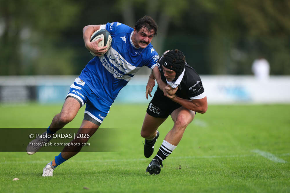 Iban Tsouladzé, lors du match de Fédérale 1 entre l'Anglet olympique et le Stade bagnérais, le 4 octobre 2026 au stade Saint-Jean d'Anglet, France (Photo Pablo ORDAS)