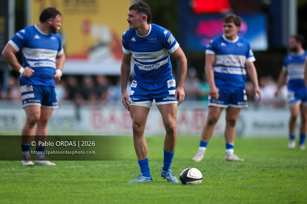 Kévin Jully, lors du match de Fédérale 1 entre l'Anglet olympique et le Stade bagnérais, le 4 octobre 2026 au stade Saint-Jean d'Anglet, France (Photo Pablo ORDAS)