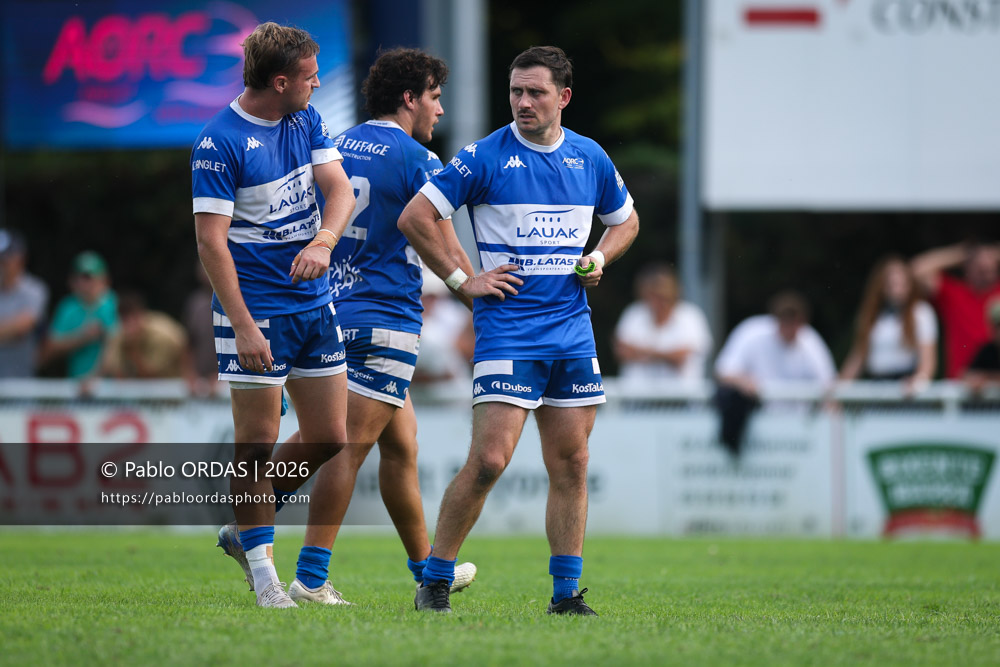 Thomas Curutchet, lors du match de Fédérale 1 entre l'Anglet olympique et le Stade bagnérais, le 4 octobre 2026 au stade Saint-Jean d'Anglet, France (Photo Pablo ORDAS)