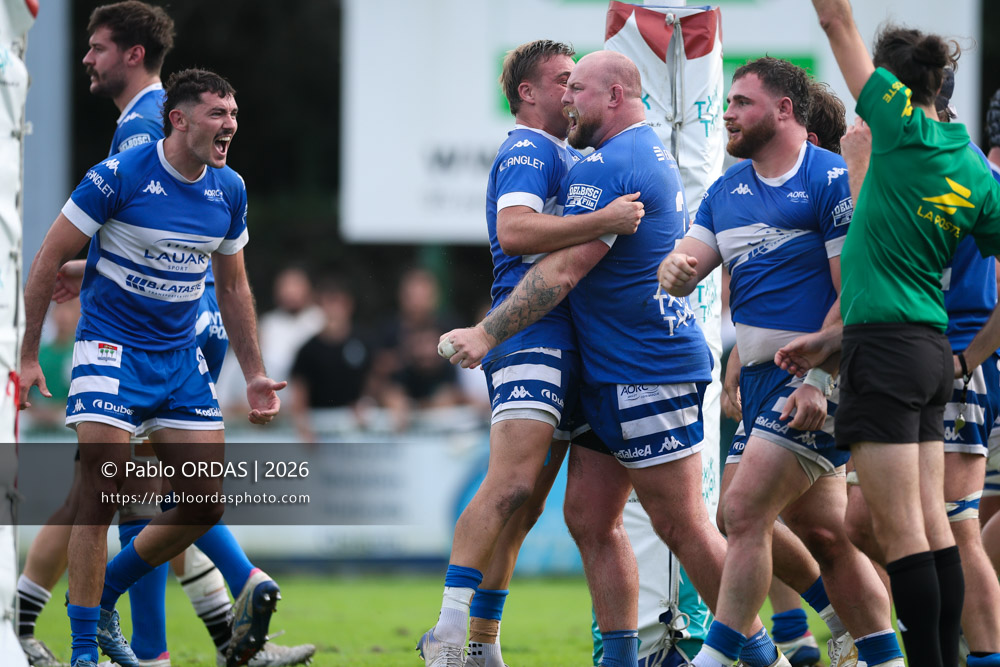 Cesar Biscioni, lors du match de Fédérale 1 entre l'Anglet olympique et le Stade bagnérais, le 4 octobre 2026 au stade Saint-Jean d'Anglet, France (Photo Pablo ORDAS)