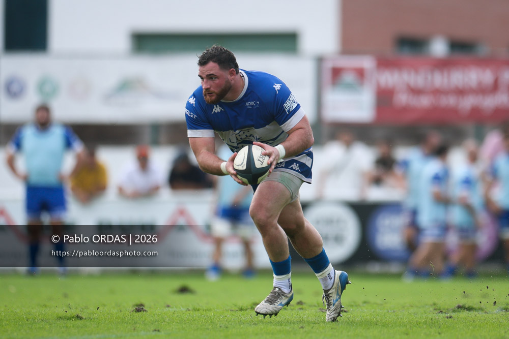 Paul Bresolin, lors du match de Fédérale 1 entre l'Anglet olympique et le Stade bagnérais, le 4 octobre 2026 au stade Saint-Jean d'Anglet, France (Photo Pablo ORDAS)