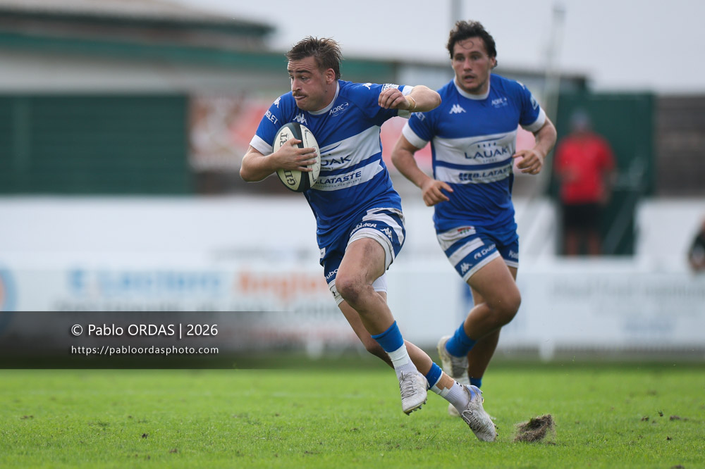 Thomas Pulon, lors du match de Fédérale 1 entre l'Anglet olympique et le Stade bagnérais, le 4 octobre 2026 au stade Saint-Jean d'Anglet, France (Photo Pablo ORDAS)