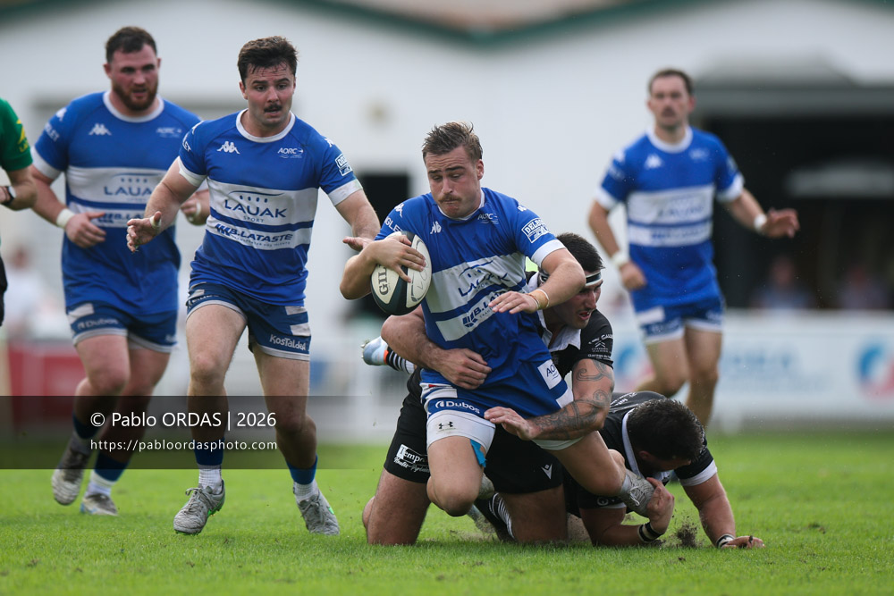 Thomas Pulon, lors du match de Fédérale 1 entre l'Anglet olympique et le Stade bagnérais, le 4 octobre 2026 au stade Saint-Jean d'Anglet, France (Photo Pablo ORDAS)