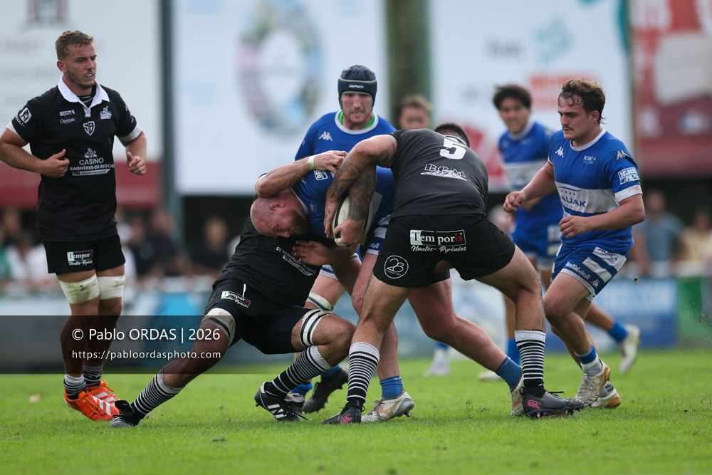 Cesar Biscioni, lors du match de Fédérale 1 entre l'Anglet olympique et le Stade bagnérais, le 4 octobre 2026 au stade Saint-Jean d'Anglet, France (Photo Pablo ORDAS)