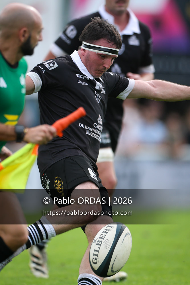 Arnaud Espilondo, lors du match de Fédérale 1 entre l'Anglet olympique et le Stade bagnérais, le 4 octobre 2026 au stade Saint-Jean d'Anglet, France (Photo Pablo ORDAS)
