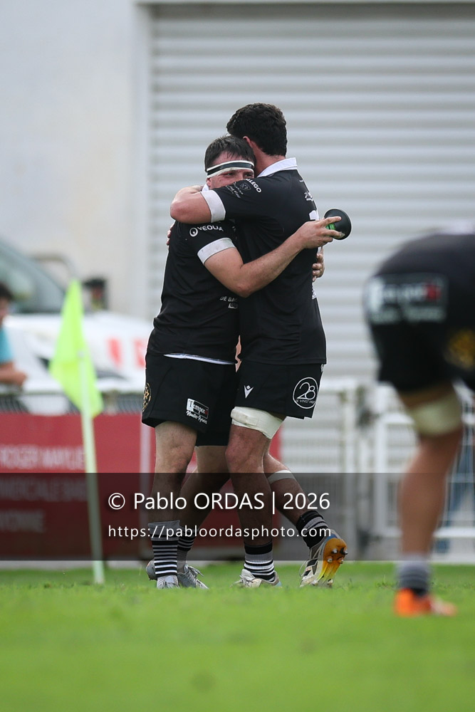 Arnaud Espilondo, lors du match de Fédérale 1 entre l'Anglet olympique et le Stade bagnérais, le 4 octobre 2026 au stade Saint-Jean d'Anglet, France (Photo Pablo ORDAS)