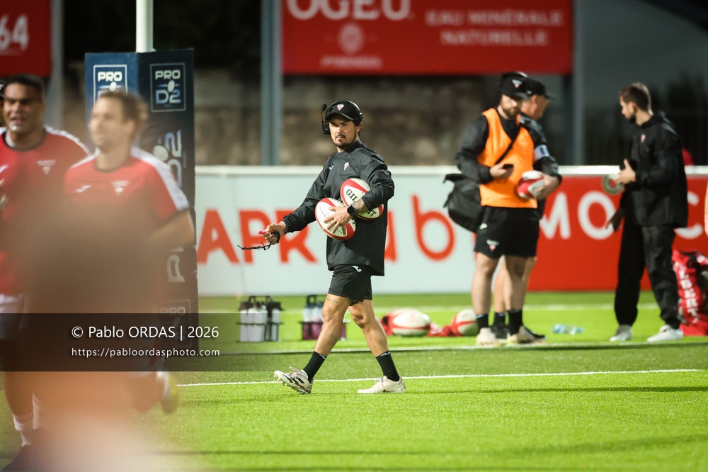 Boris Bouhraoua, lors du match de Pro D2 entre le Biarritz olympique et Soyaux Angoulême, le 16 octobre 2026 au stade Aguiléra de Biarritz, France (Photo Pablo ORDAS)