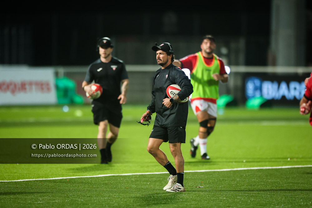 Boris Bouhraoua, lors du match de Pro D2 entre le Biarritz olympique et Soyaux Angoulême, le 16 octobre 2026 au stade Aguiléra de Biarritz, France (Photo Pablo ORDAS)
