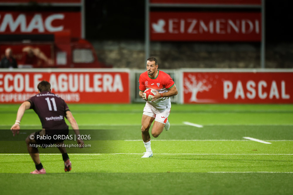 Kylian Jaminet, lors du match de Pro D2 entre le Biarritz olympique et Soyaux Angoulême, le 16 octobre 2026 au stade Aguiléra de Biarritz, France (Photo Pablo ORDAS)