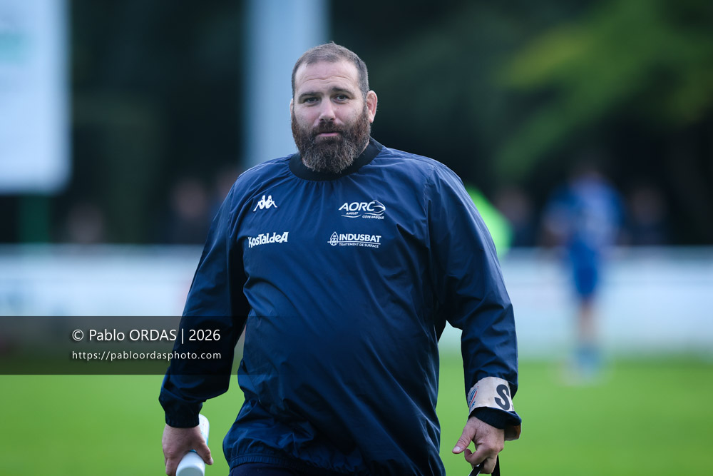 Jérôme Martinez, lors du match des Espoirs Fédéraux entre l'Anglet olympique et Pont Long, le 17 octobre 2026 au stade Saint-Jean d'Anglet, France (Photo Pablo ORDAS)