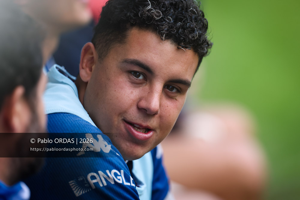 Maxime Crassus, lors du match des Espoirs Fédéraux entre l'Anglet olympique et Pont Long, le 17 octobre 2026 au stade Saint-Jean d'Anglet, France (Photo Pablo ORDAS)