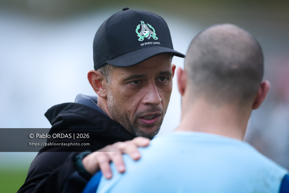 Karim Hamdane, lors du match des Espoirs Fédéraux entre l'Anglet olympique et Pont Long, le 17 octobre 2026 au stade Saint-Jean d'Anglet, France (Photo Pablo ORDAS)