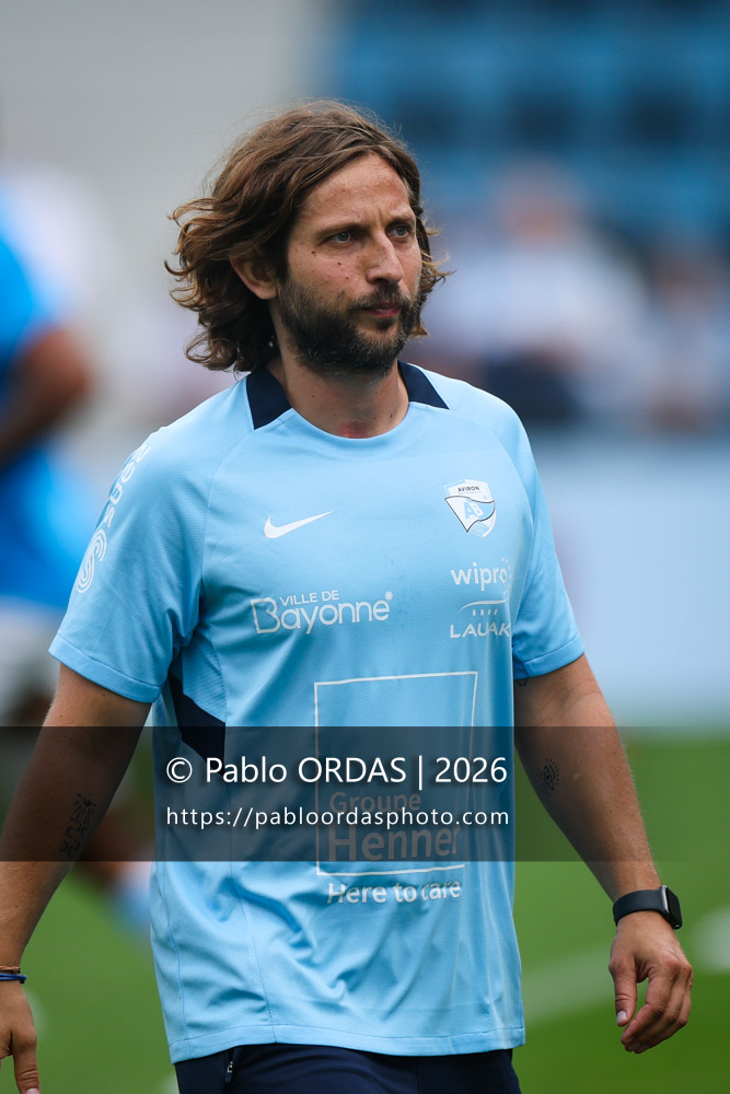 Antoine Kneblewski, lors du match de Top 14 entre l'Aviron bayonnais et le Stade français Paris, le 3 octobre 2026 au stade Jean Dauger de Bayonne, France (Photo Pablo ORDAS)