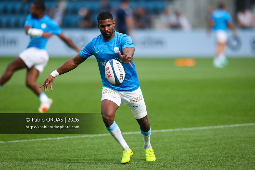Léo Coly, lors du match de Top 14 entre l'Aviron bayonnais et le Stade français Paris, le 3 octobre 2026 au stade Jean Dauger de Bayonne, France (Photo Pablo ORDAS)