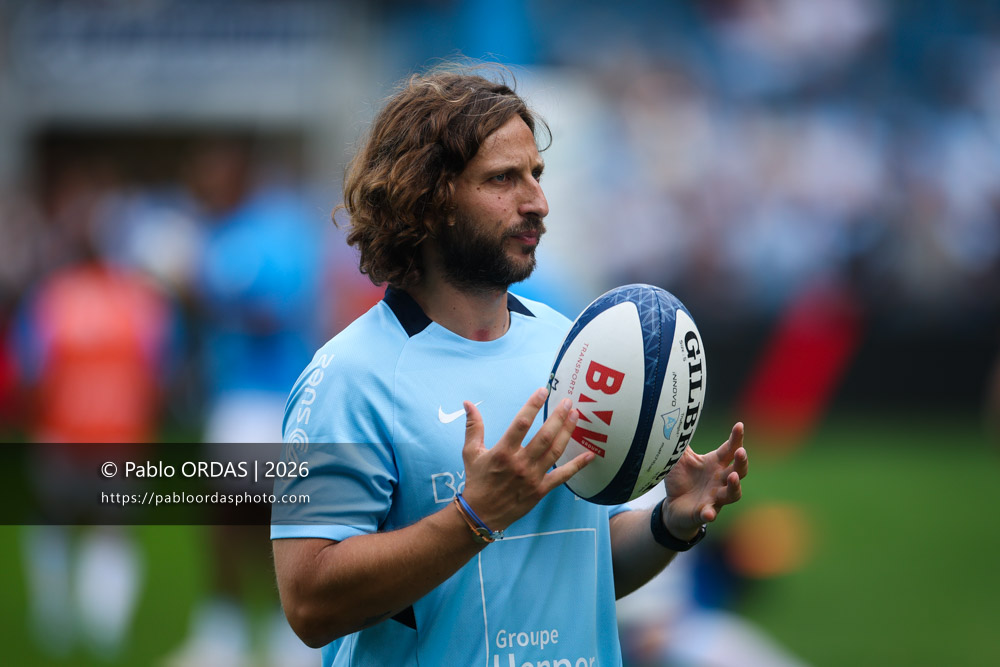 Antoine Kneblewski, lors du match de Top 14 entre l'Aviron bayonnais et le Stade français Paris, le 3 octobre 2026 au stade Jean Dauger de Bayonne, France (Photo Pablo ORDAS)