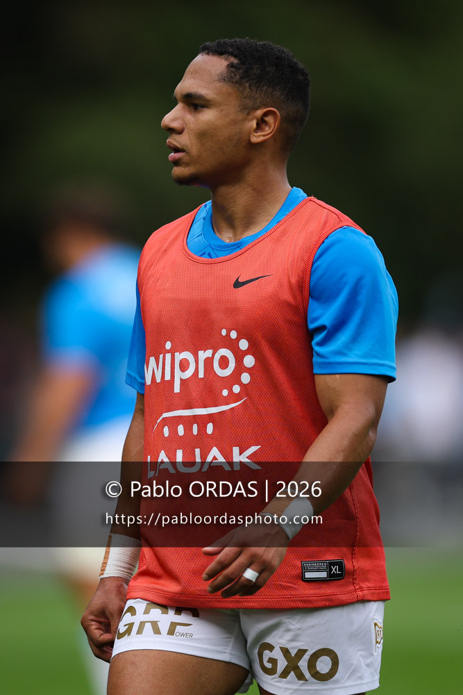 Herschel Jantjies, lors du match de Top 14 entre l'Aviron bayonnais et le Stade français Paris, le 3 octobre 2026 au stade Jean Dauger de Bayonne, France (Photo Pablo ORDAS)