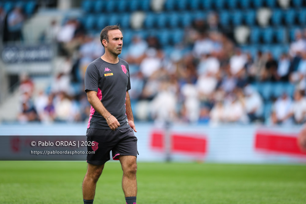 Morgan Parra, lors du match de Top 14 entre l'Aviron bayonnais et le Stade français Paris, le 3 octobre 2026 au stade Jean Dauger de Bayonne, France (Photo Pablo ORDAS)
